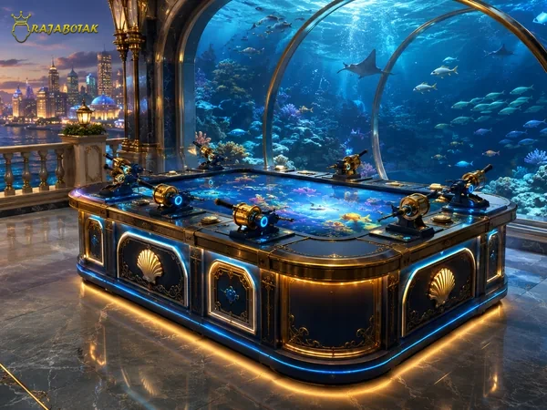 Antarmuka permainan Shade Dragon Fishing dengan pilihan meriam
